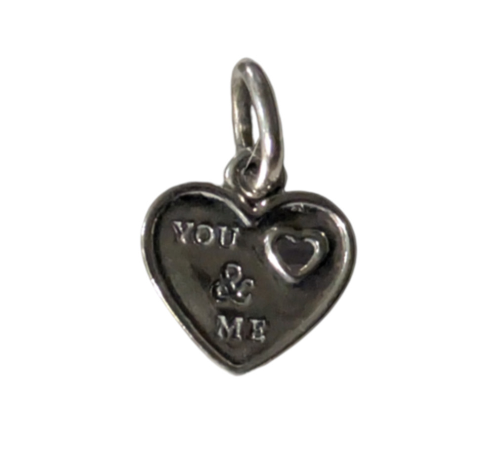 Pandora You And Me Heart Sterling Silver Charm Pendant
